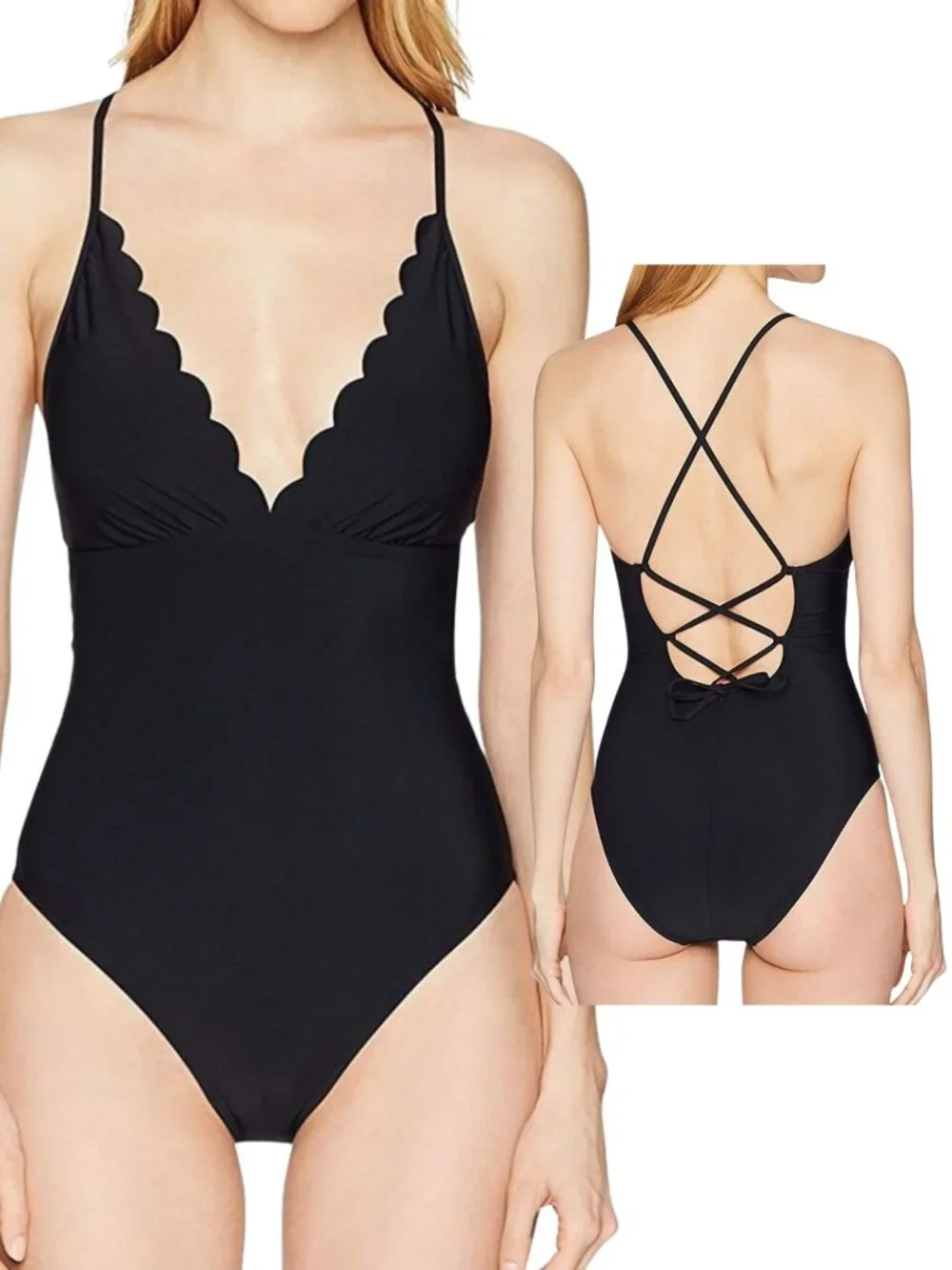 La Blanca Petal Pusher One-Piece Swimsuit - Black - Size 10